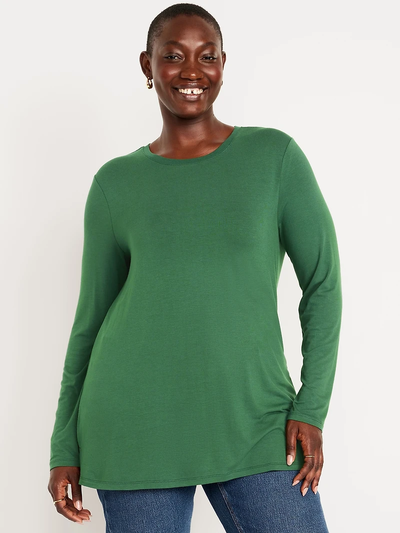 Luxe Long-Sleeve Crew-Neck Tunic