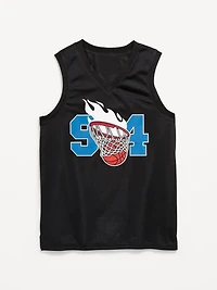 Mesh Graphic Basketball Tank Top for Boys