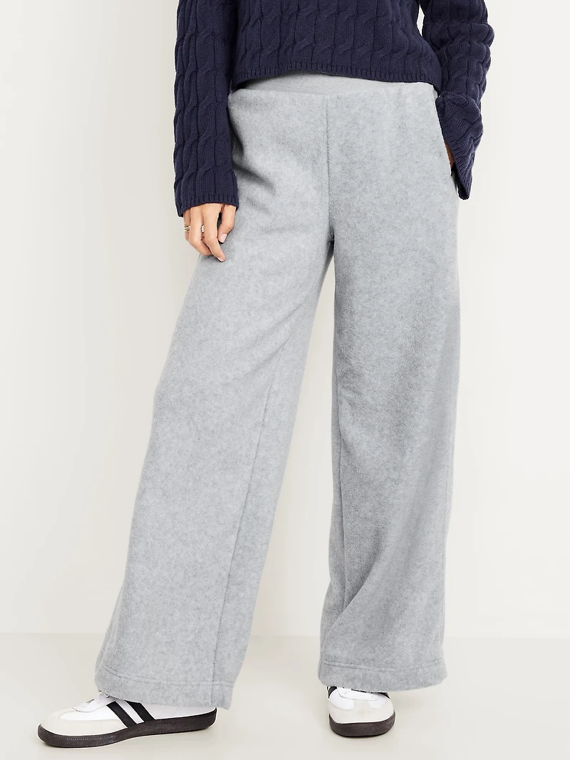 Extra High-Waisted Microfleece Wide-Leg Pants