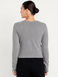 Long-Sleeve Wrap-Front Top