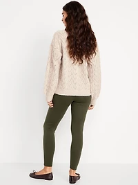 High-Waisted Fleece-Lined Ankle Leggings