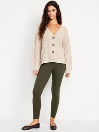 High-Waisted Fleece-Lined Ankle Leggings