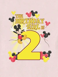 Disney Mickey Birthday Girl Is 2 Graphic T-Shirt for Toddler