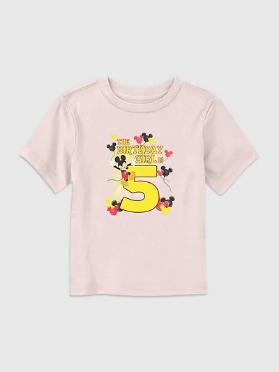 Disney Mickey Birthday Girl Is 5 Graphic T-Shirt for Toddler