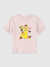 Disney Mickey Birthday Girl Is 4 Graphic T-Shirt for Toddler