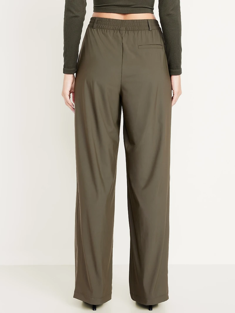 High-Waisted SleekTech Trouser Pants