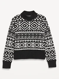 SoSoft Mock-Neck Fair Isle Sweater