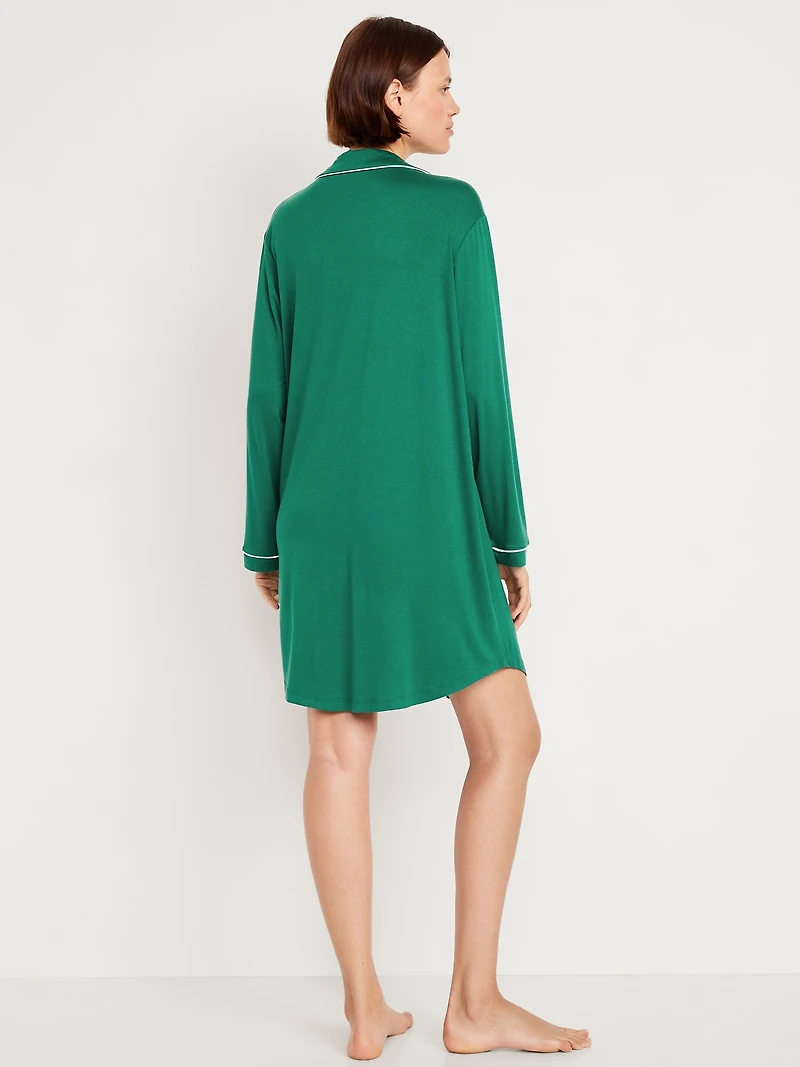 Long-Sleeve Knit Sleep Shirt