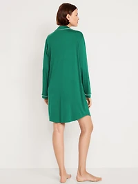 Long-Sleeve Knit Sleep Shirt