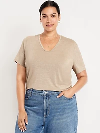 Luxe V-Neck Shine T-Shirt