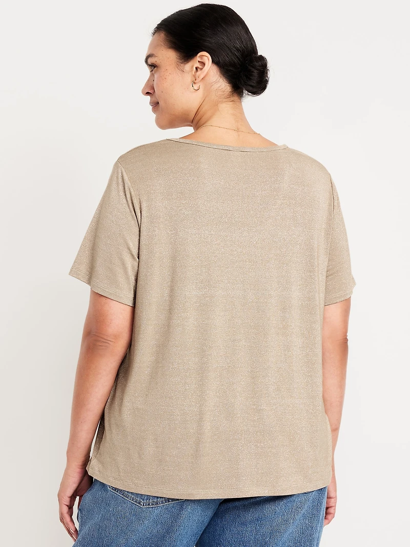 Luxe V-Neck Shine T-Shirt