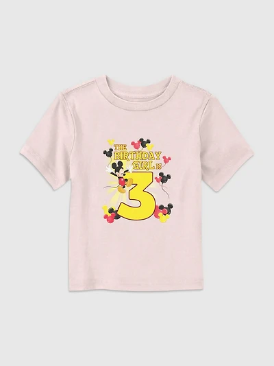 Disney Mickey Birthday Girl Is 3 Graphic T-Shirt for Toddler
