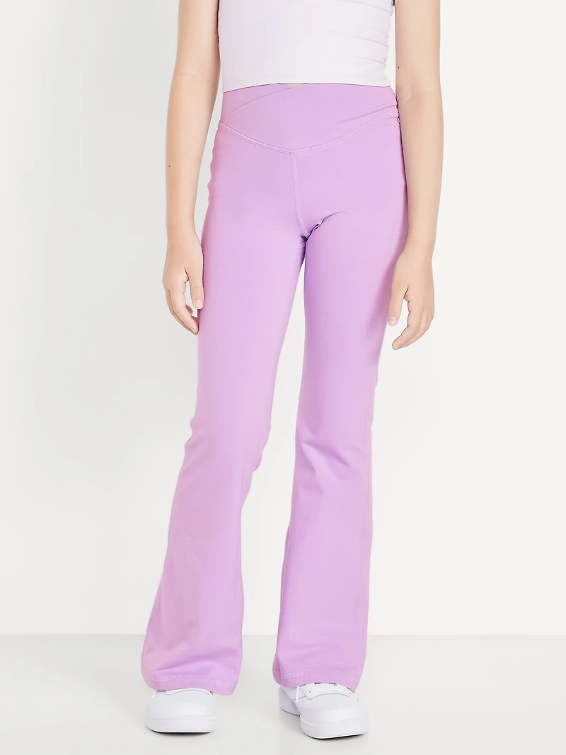 High-Waisted PowerChill Crossover Flared Leggings for Girls