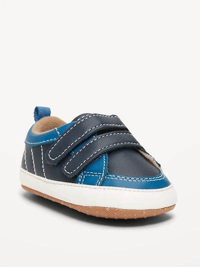 Double Secure-Strap Faux-Leather Sneakers for Baby