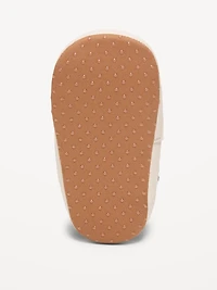 Faux-Leather Sherpa Booties for Baby