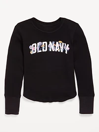 Long-Sleeve Logo Graphic Thermal-Knit T-Shirt for Girls