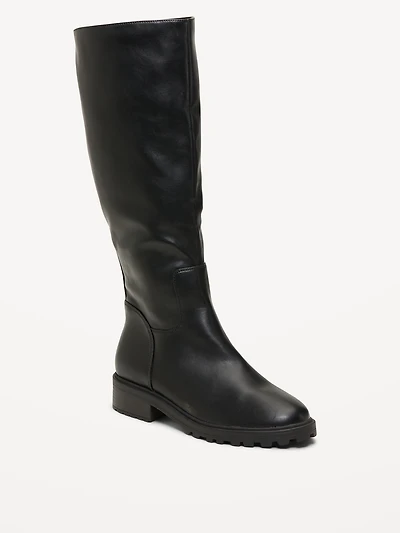 Faux-Leather Tall Boots for Women