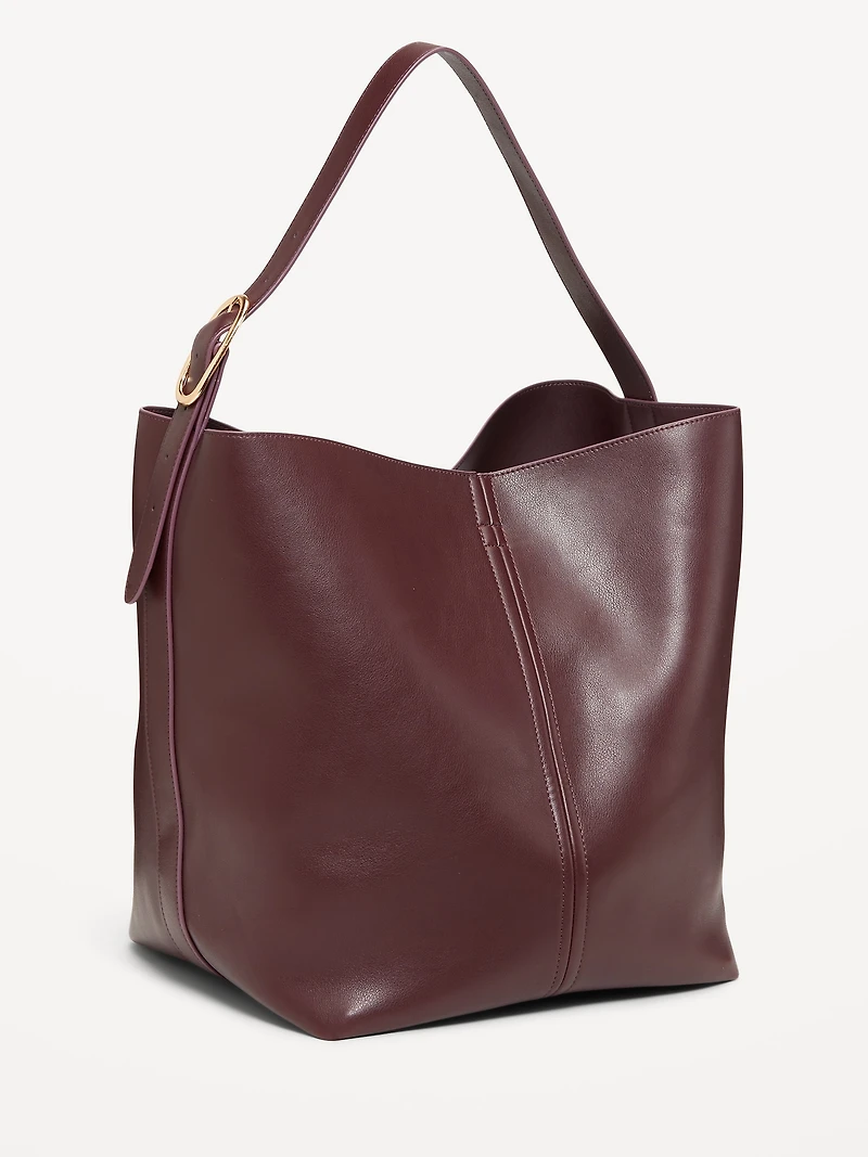 Large Faux Leather Tote