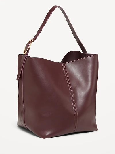 Large Faux Leather Tote