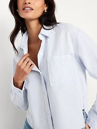 Cropped Button-Down Oxford Shirt