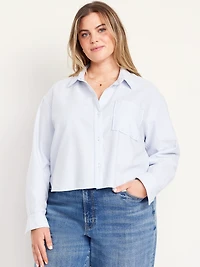 Cropped Button-Down Oxford Shirt
