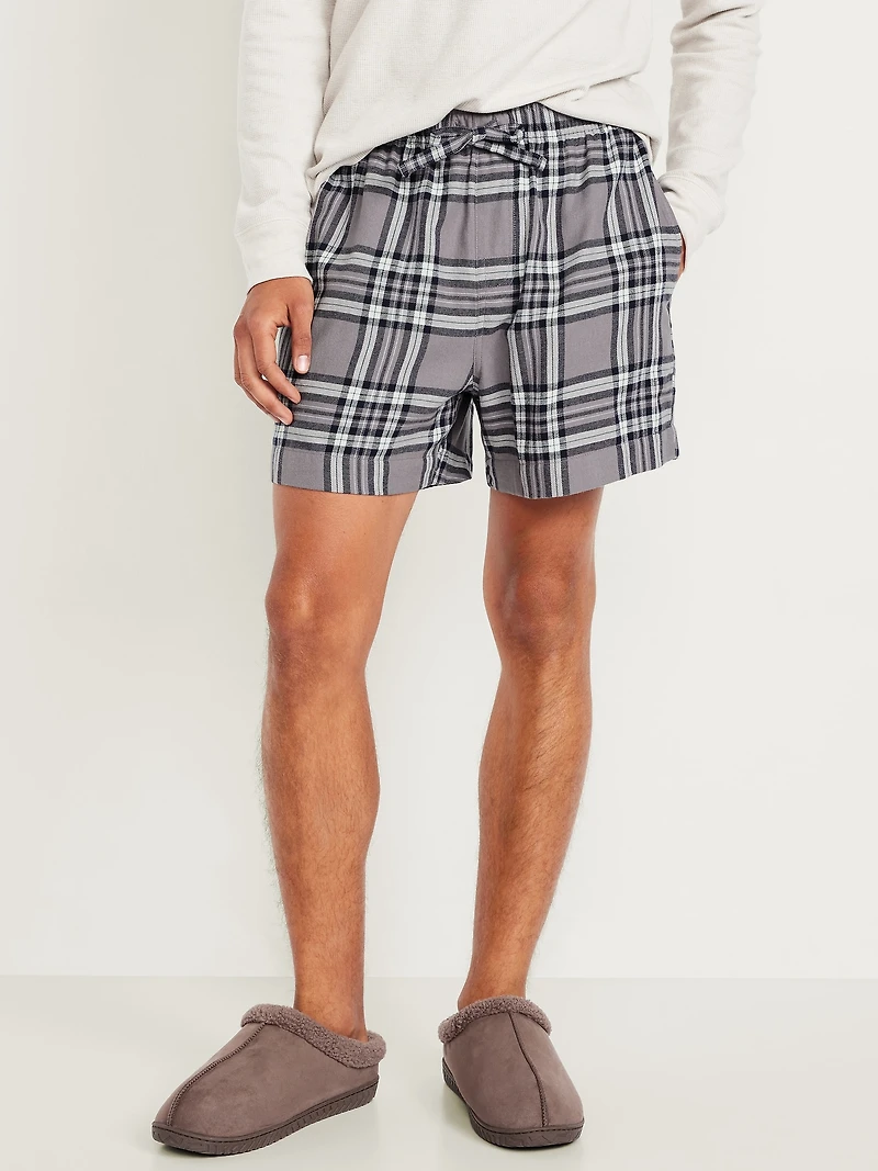 Plaid Flannel Boxer Shorts - 5-inch inseam