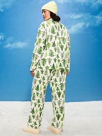 Printed Flannel Pajama Pant Set for Women