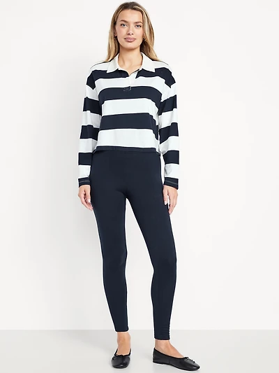 High-Waisted Fleece-Lined Ankle Leggings