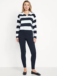 High-Waisted Fleece-Lined Ankle Leggings