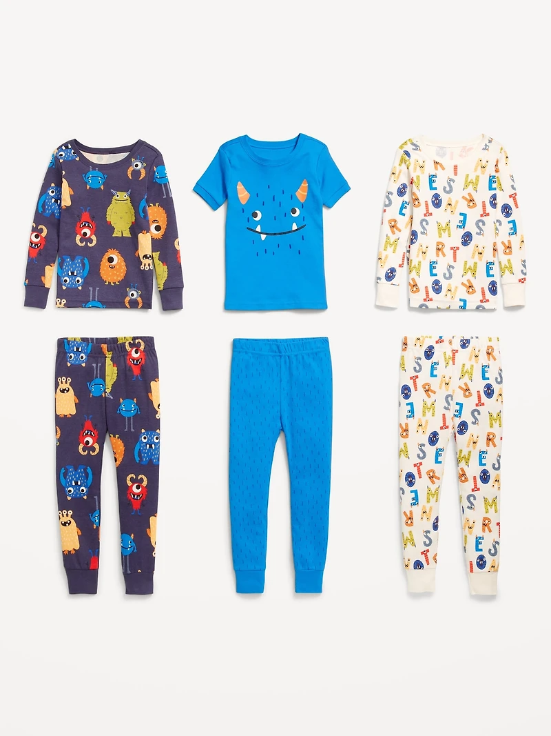 Snug-Fit Graphic Pajama 6-Piece for Toddler & Baby