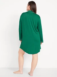 Long-Sleeve Knit Sleep Shirt