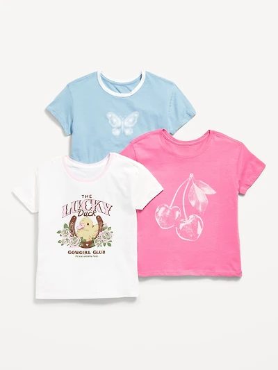 Short-Sleeve Graphic T-Shirt 3-Pack for Girls