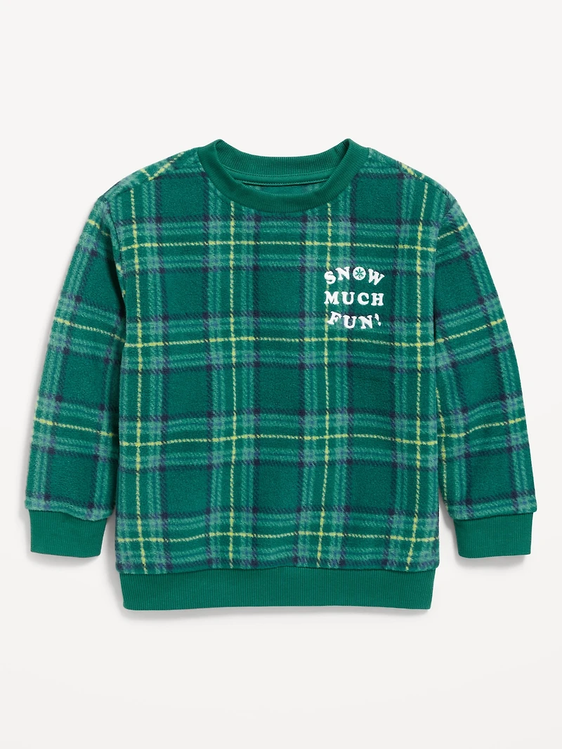 Printed Oversized Microfleece Sweatshirt for Toddler Boys