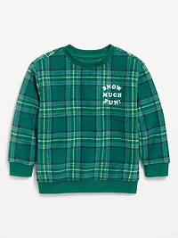 Printed Oversized Microfleece Sweatshirt for Toddler Boys