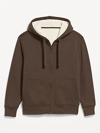 Sherpa-Lined Fleece Zip Hoodie