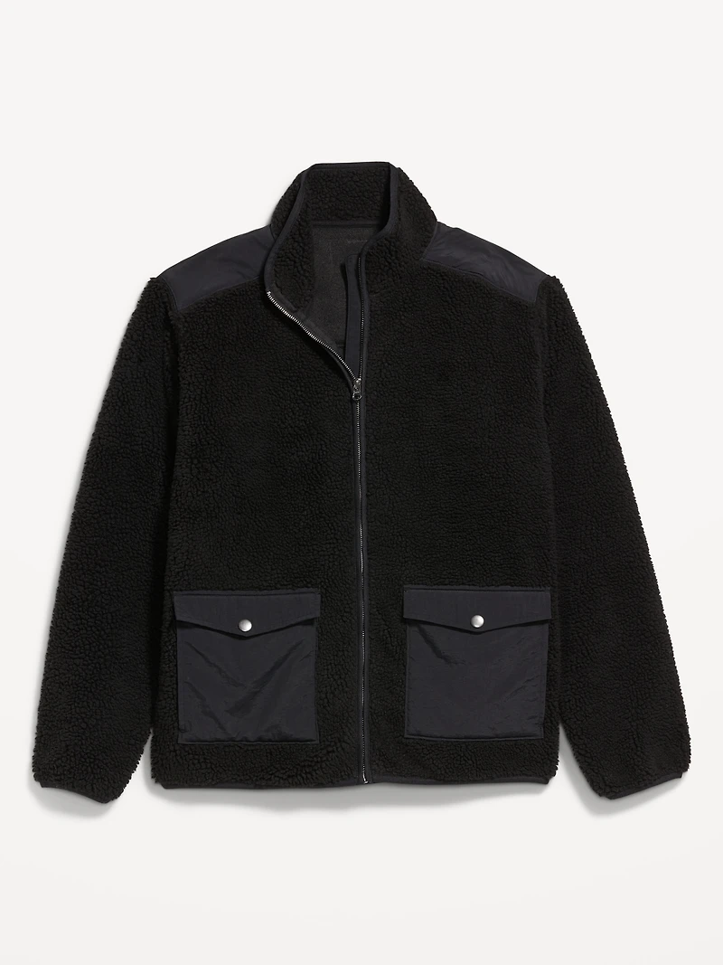 Loose Utility Sherpa Jacket