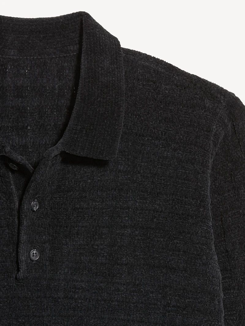 Relaxed Chenille Polo Sweater