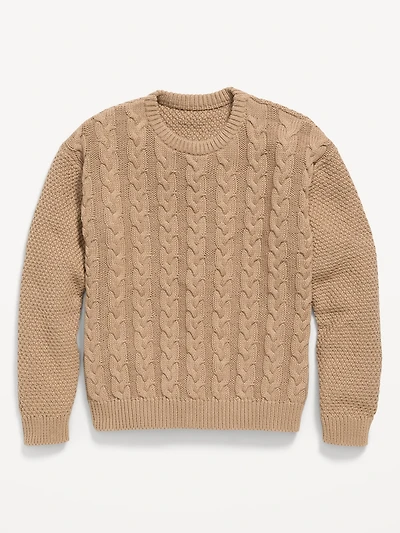 Long-Sleeve Cable-Knit Sweater for Boys