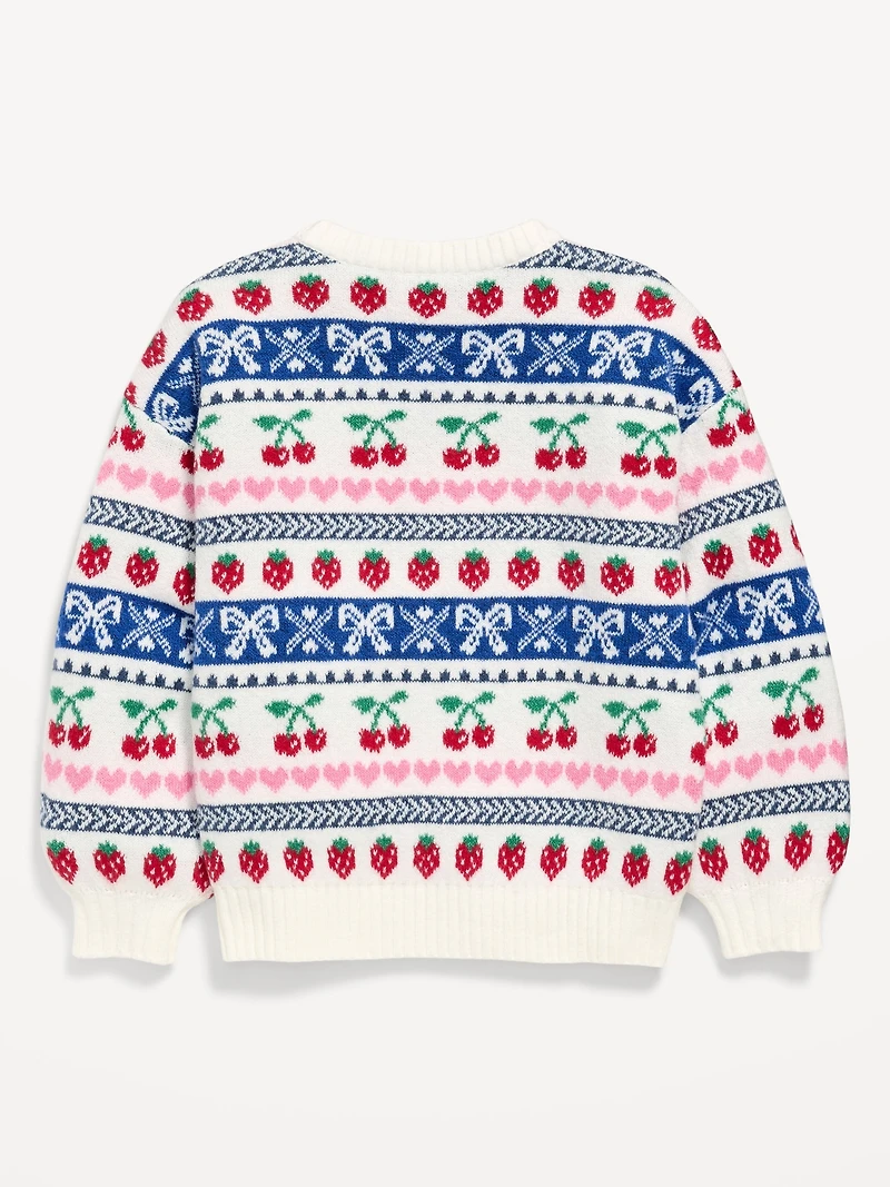 SoSoft Printed Oversized Sweater for Girls