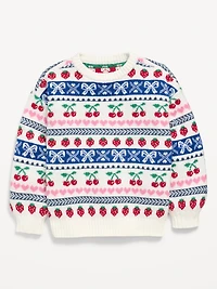 SoSoft Printed Oversized Sweater for Girls