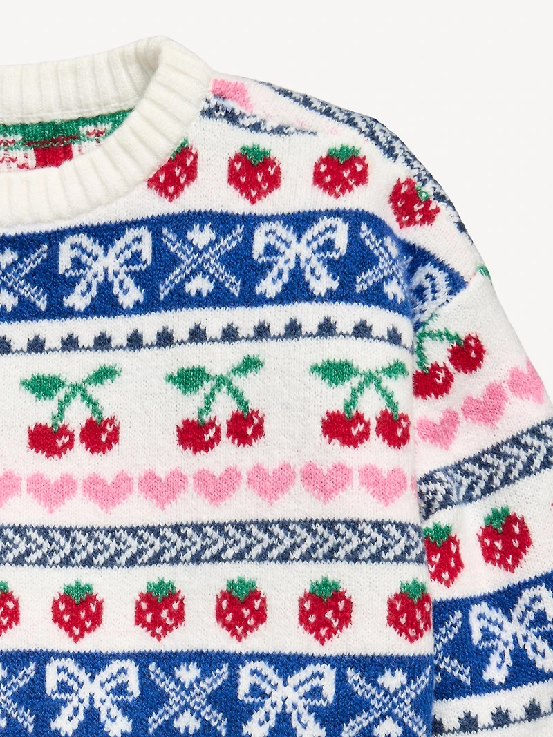 SoSoft Printed Oversized Sweater for Girls