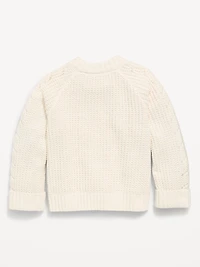Long-Sleeve Pointelle Knit Sweater for Girls