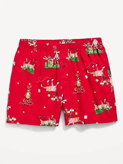 Printed Flannel Boxer Shorts