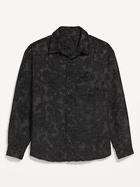 Oversized Button-Down Jacquard Shirt