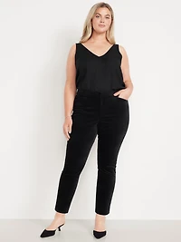 High-Waisted Velvet Pixie Skinny Ankle Pants