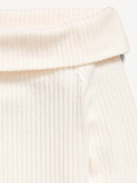 CozePlush Off-Shoulder Long-Sleeve Ribbed Top for Girls