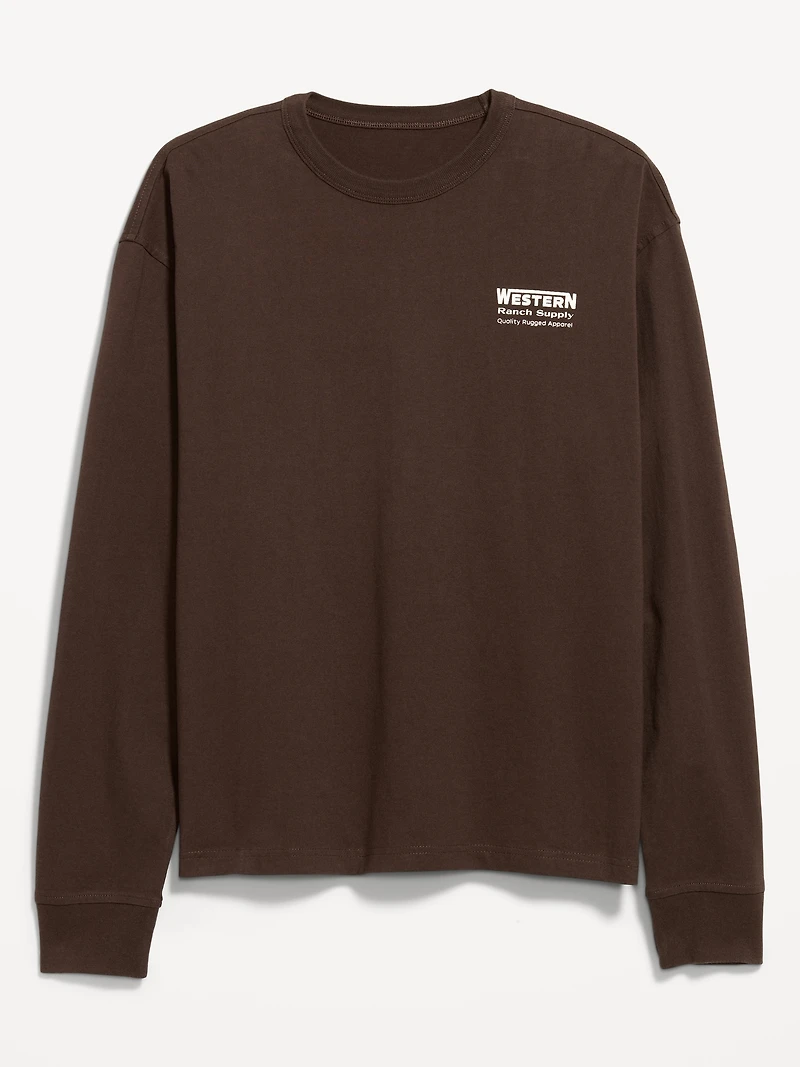 Heavyweight Crew-Neck Graphic Cropped T-Shirt