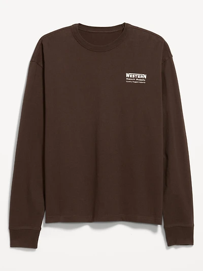 Heavyweight Crew-Neck Graphic Cropped T-Shirt