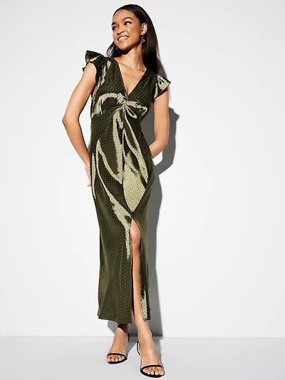The Occasion by Old Navy Flutter-Sleeve Satin Maxi Dress