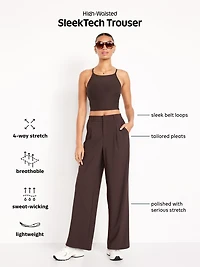 High-Waisted SleekTech Trouser Pants